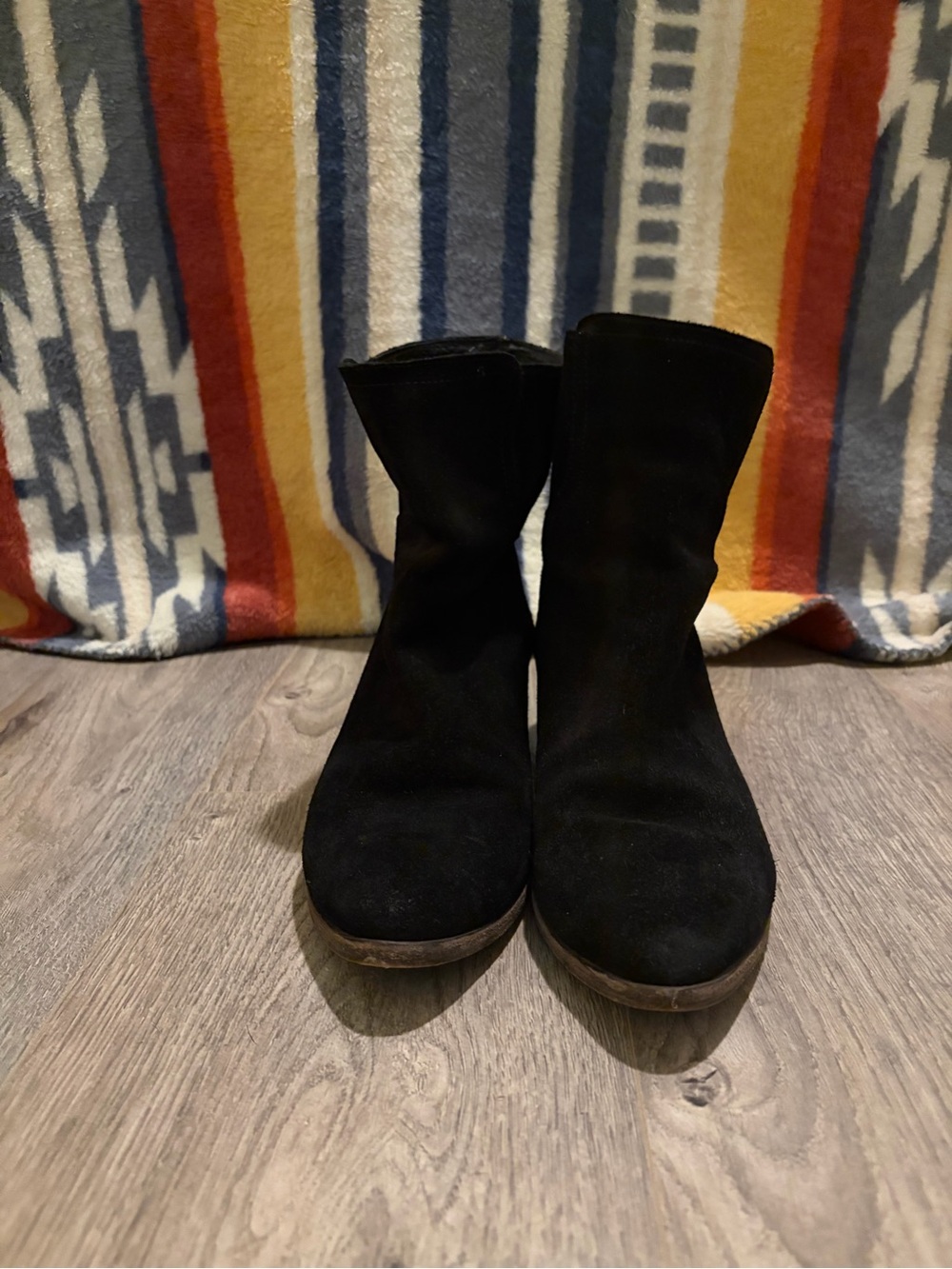 Frye Black Suede Mid-Calf Ankle Booties - Picture 1 of 4